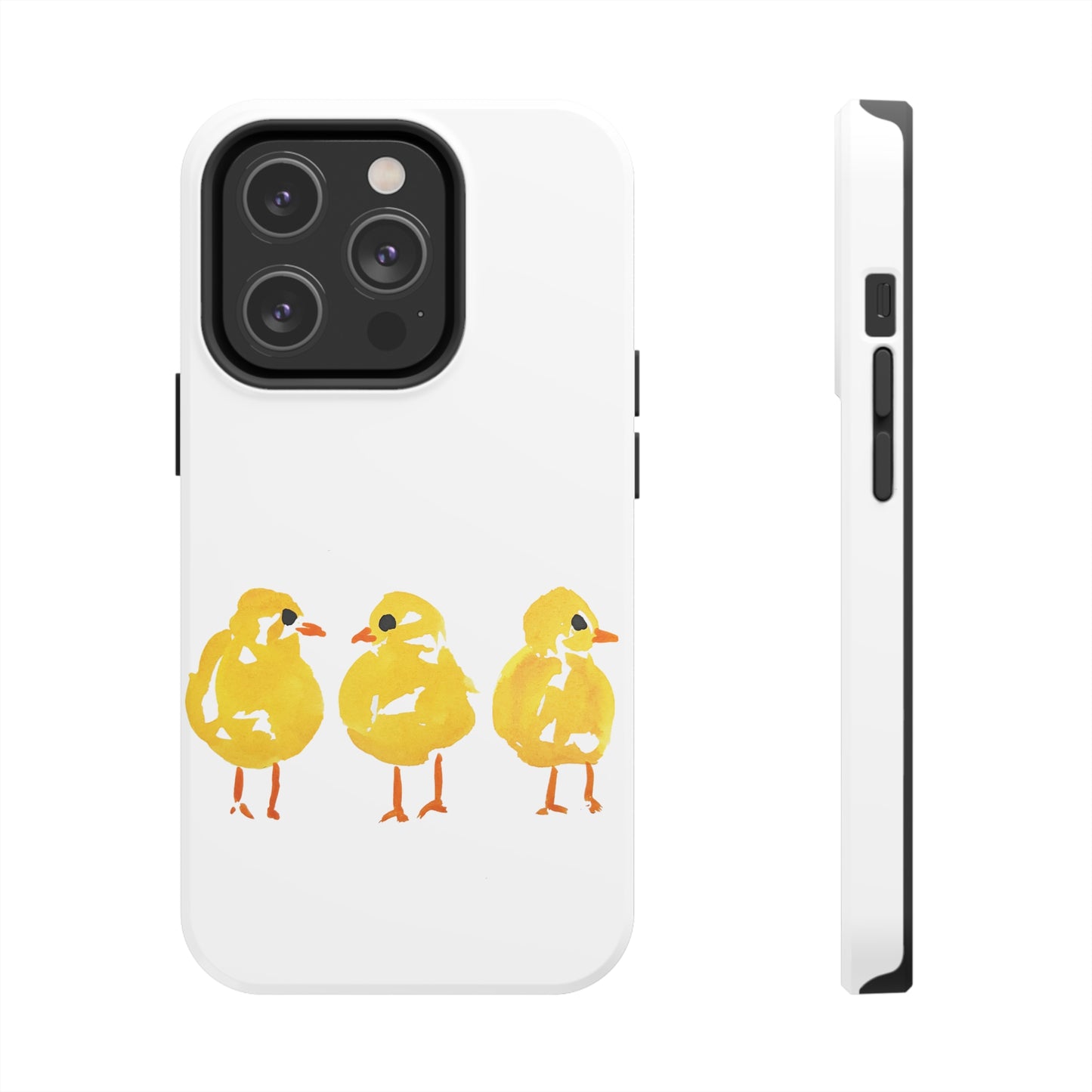 Watercolor 3 Yellow Baby Chicks Phone Case: Tough Case