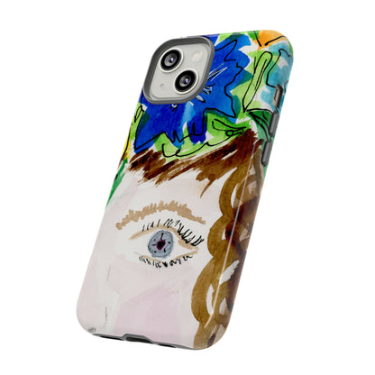 Vera | Hand Painted Girl with Flowers Headdress Colorful Case: Impact-Resistant Phone Cases