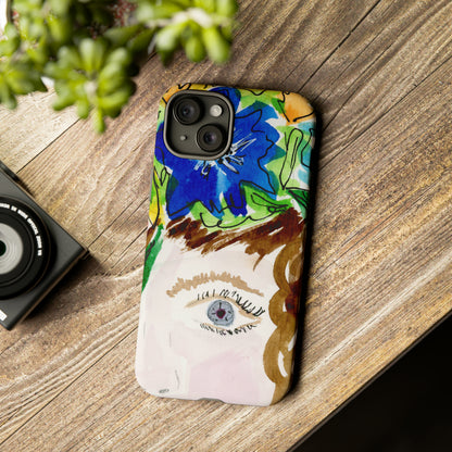 Vera | Hand Painted Girl with Flowers Headdress Colorful Case: Impact-Resistant Phone Cases