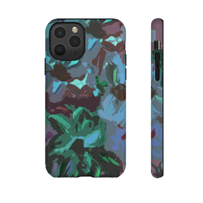 Hand Painted Abstract Colorful Teal Purple Green: Impact-Resistant Phone Case