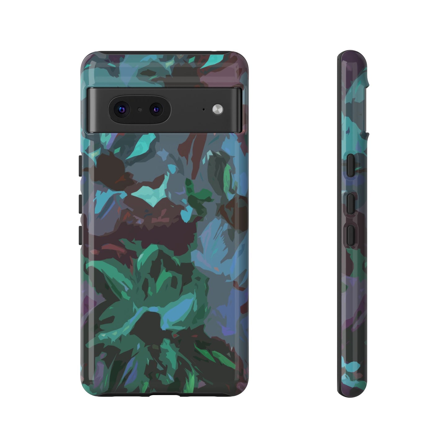 Hand Painted Abstract Colorful Teal Purple Green: Impact-Resistant Phone Case