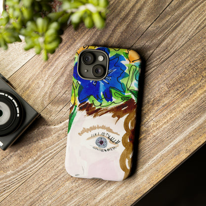 Vera | Hand Painted Girl with Flowers Headdress Colorful Case: Impact-Resistant Phone Cases