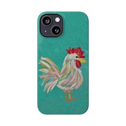 Phone Case hand painted chicken rooster digitized