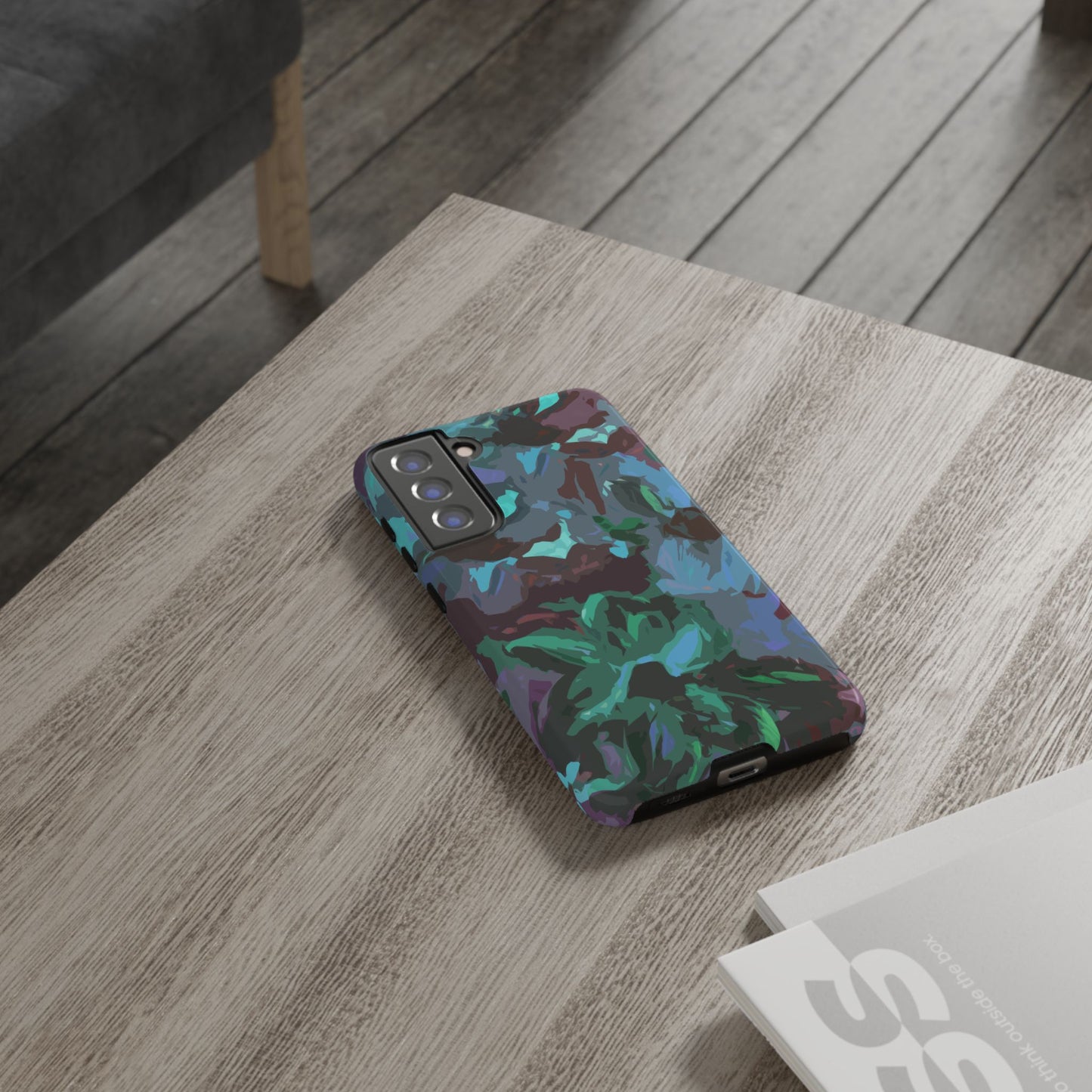 Hand Painted Abstract Colorful Teal Purple Green: Impact-Resistant Phone Case