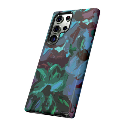 Hand Painted Abstract Colorful Teal Purple Green: Impact-Resistant Phone Case