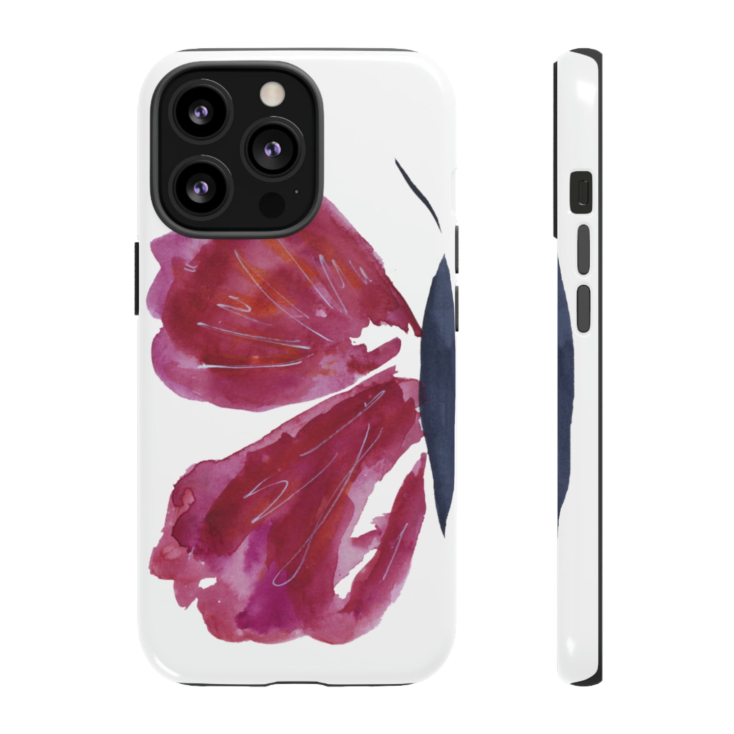 Beautiful Burgundy Butterfly Abstract Hand Painted Cute Phone Case - Tough Case