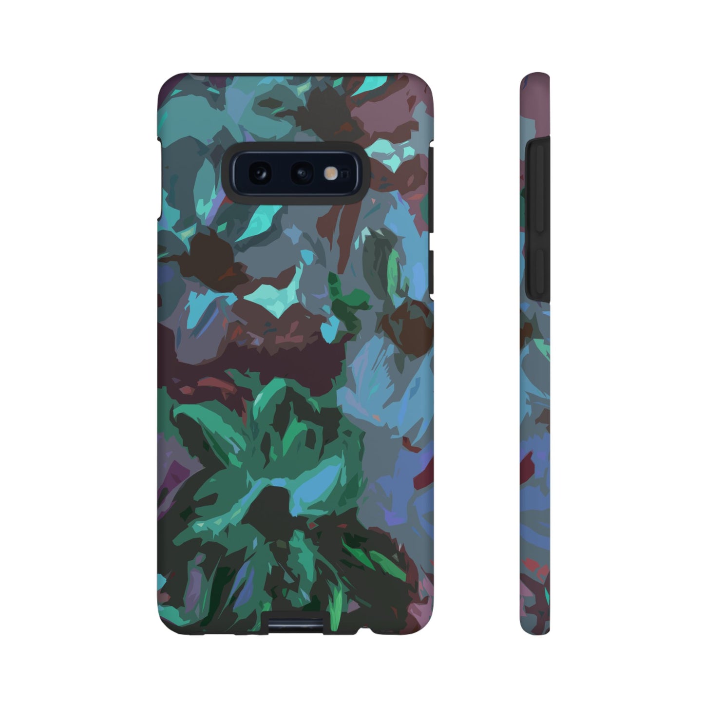 Hand Painted Abstract Colorful Teal Purple Green: Impact-Resistant Phone Case