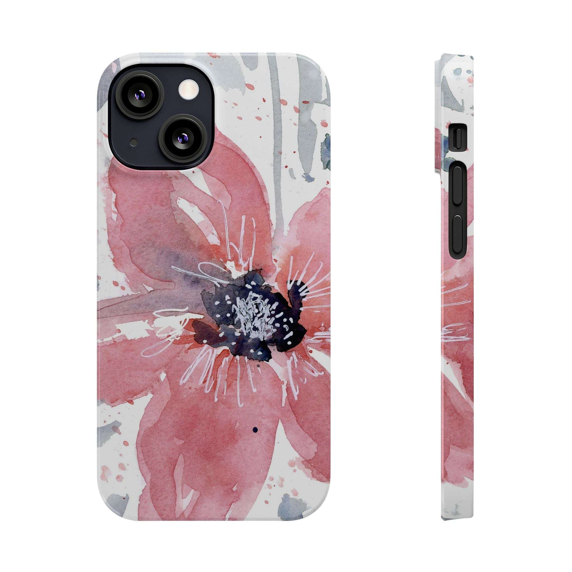 Watercolor Pink Flower Abstract Phone Case: Slim Case