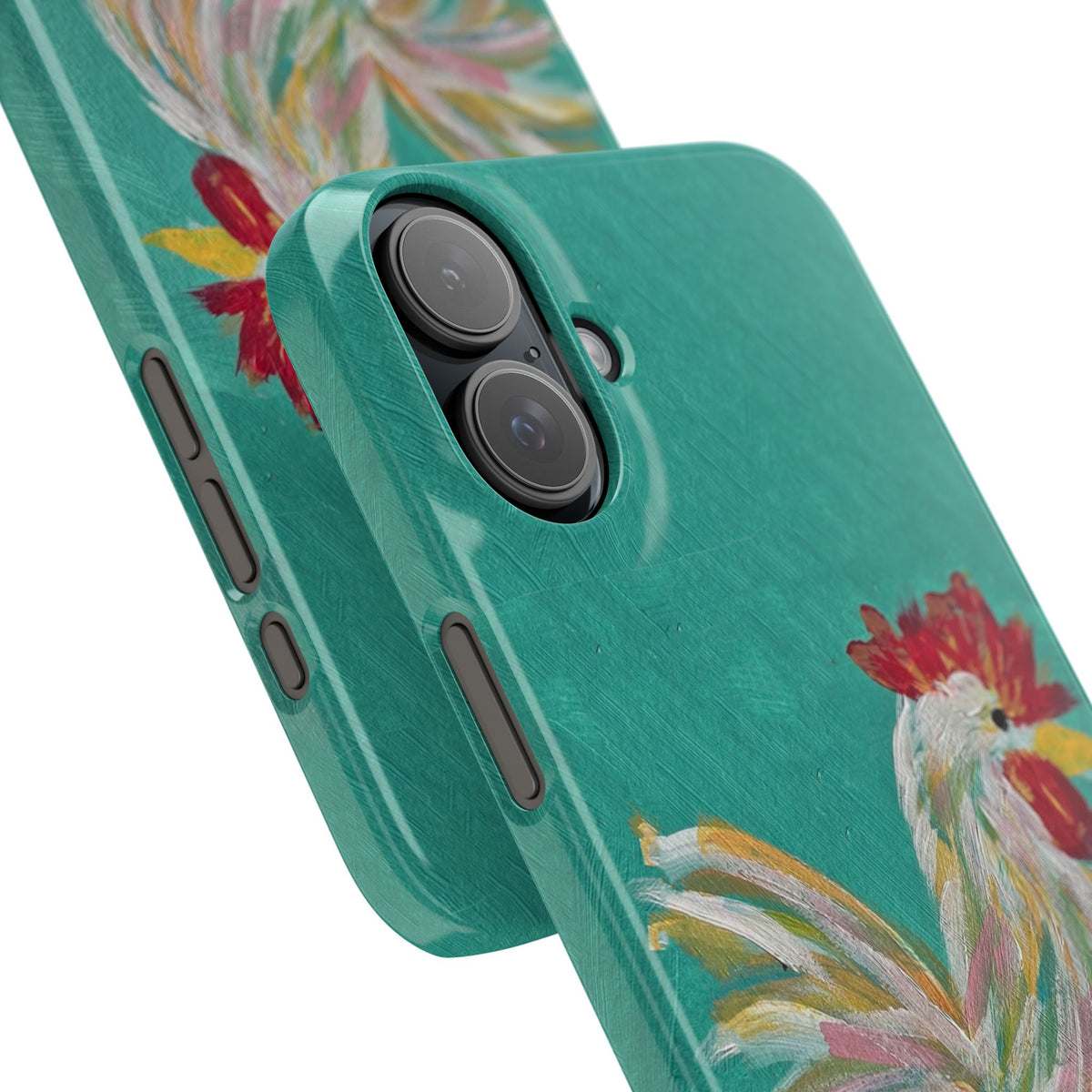 Phone Case hand painted chicken rooster digitized