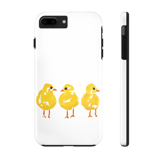 Watercolor 3 Yellow Baby Chicks Phone Case: Tough Case