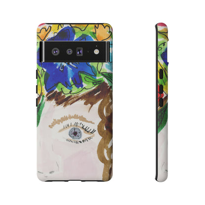 Vera | Hand Painted Girl with Flowers Headdress Colorful Case: Impact-Resistant Phone Cases