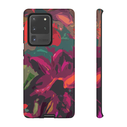 Hand Painted Abstract Colorful Burgundy Teal Orange Red Impact-Resistant Phone Cases