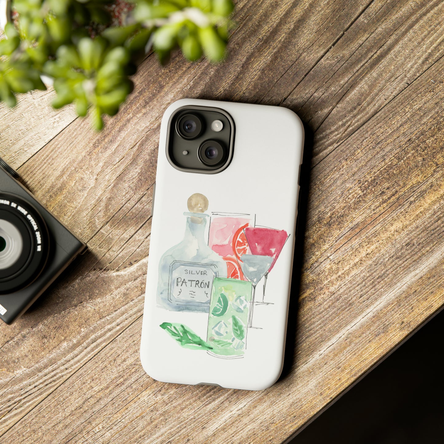 Watercolor Cocktail Time Phone Case: Tough Case