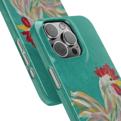 Phone Case hand painted chicken rooster digitized