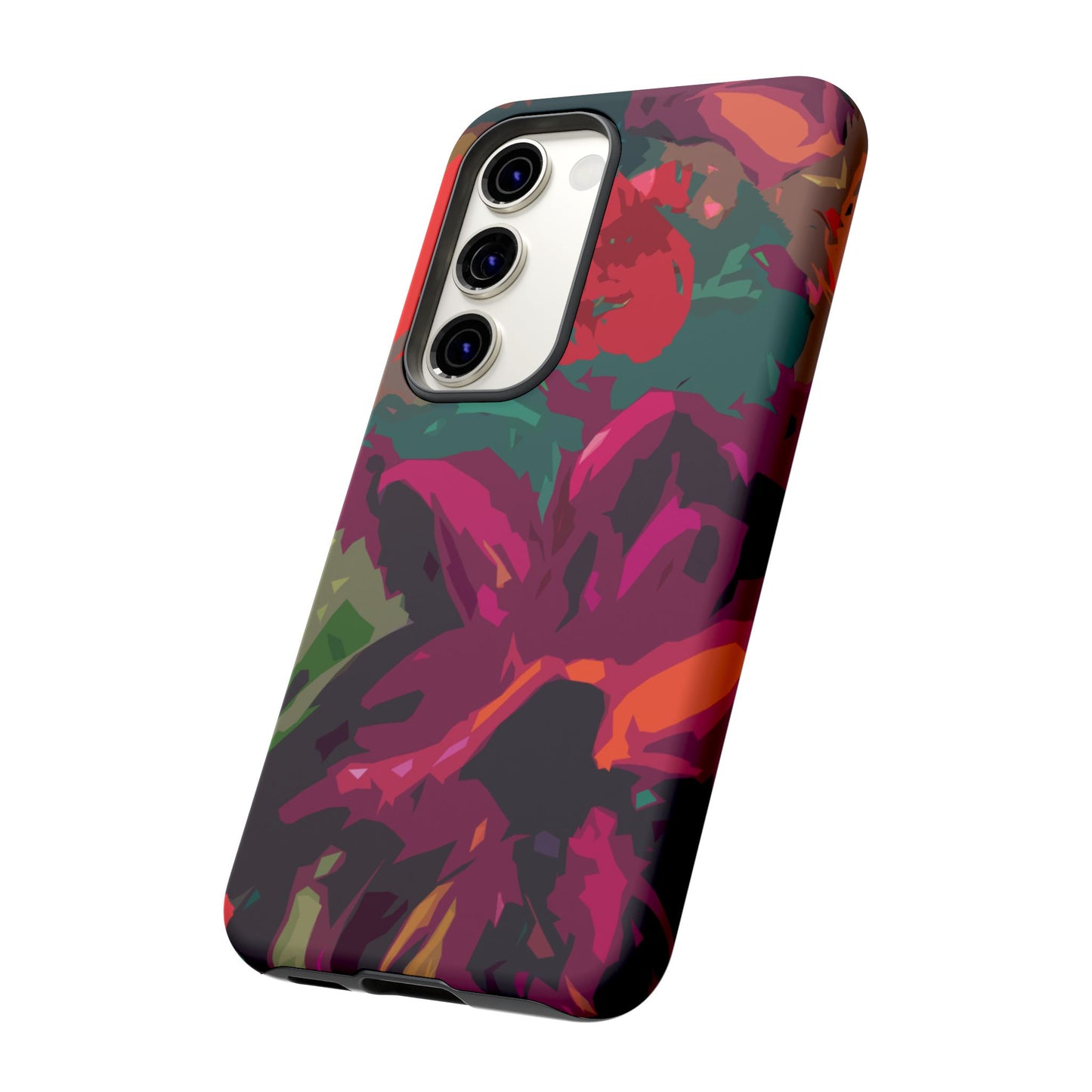 Hand Painted Abstract Colorful Burgundy Teal Orange Red Impact-Resistant Phone Cases