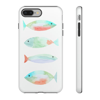 4 Watercolor Fish Hand Painted Cute Phone Case - Tough Case