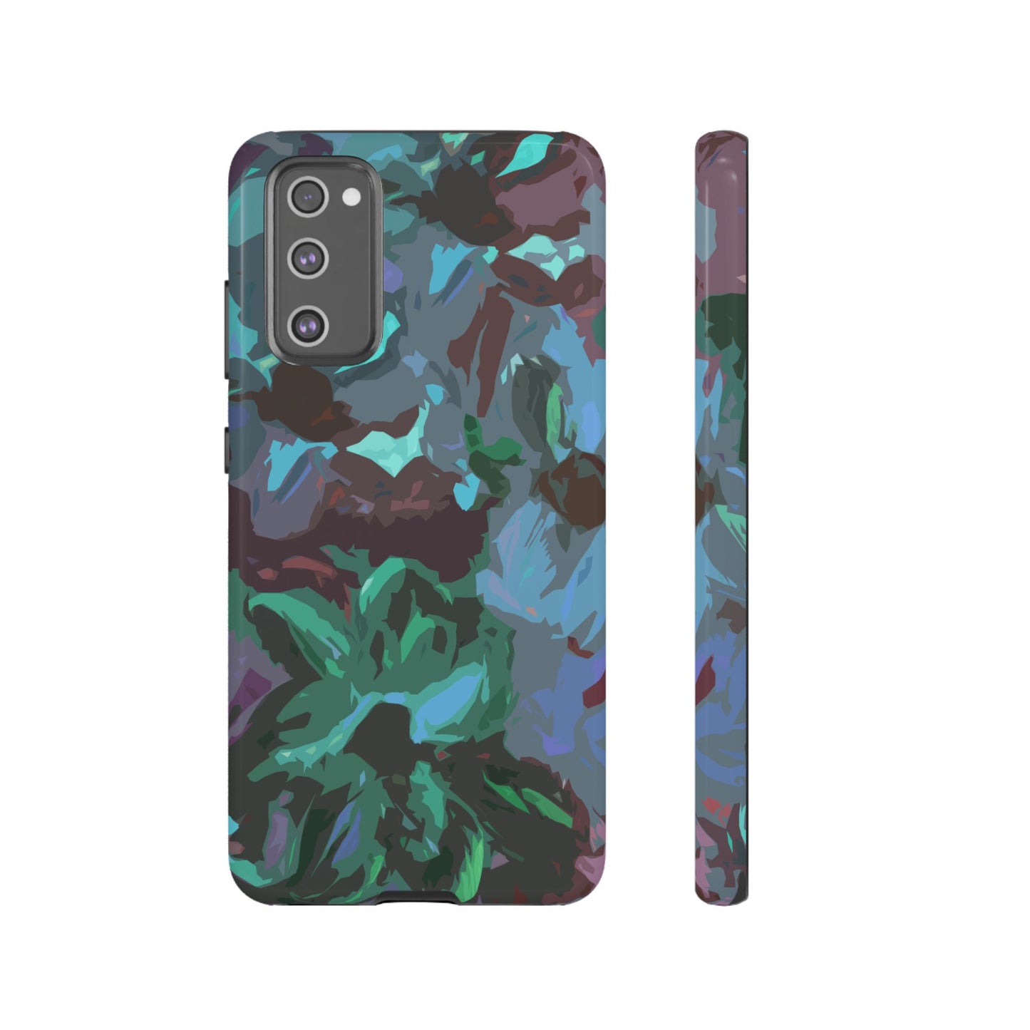 Hand Painted Abstract Colorful Teal Purple Green: Impact-Resistant Phone Case