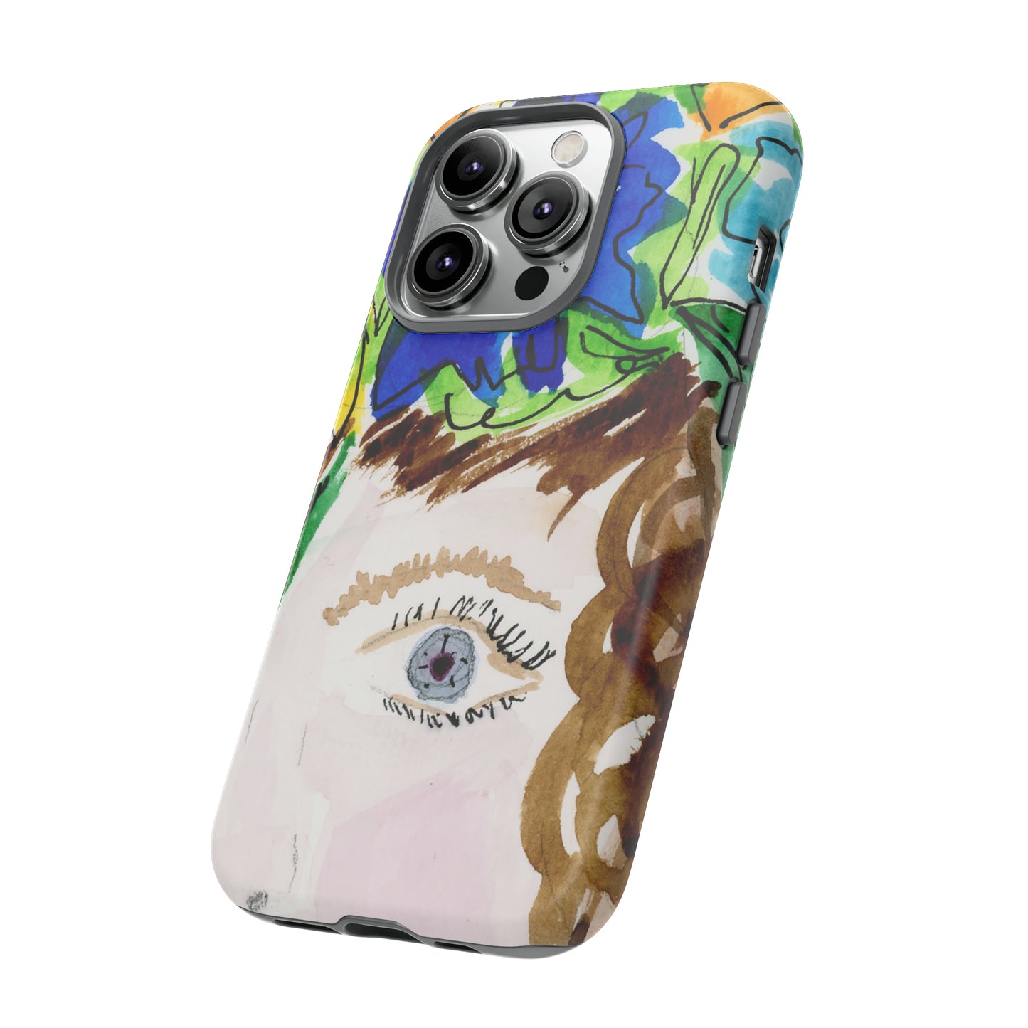 Vera | Hand Painted Girl with Flowers Headdress Colorful Case: Impact-Resistant Phone Cases