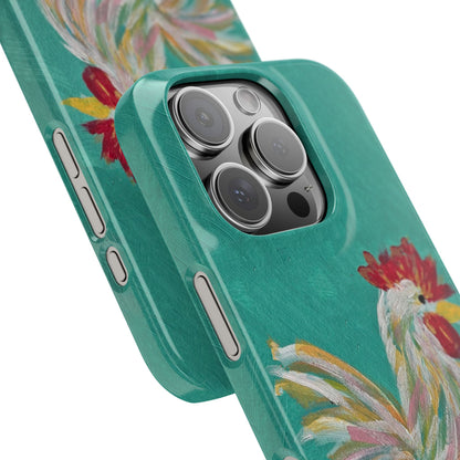 Phone Case hand painted chicken rooster digitized