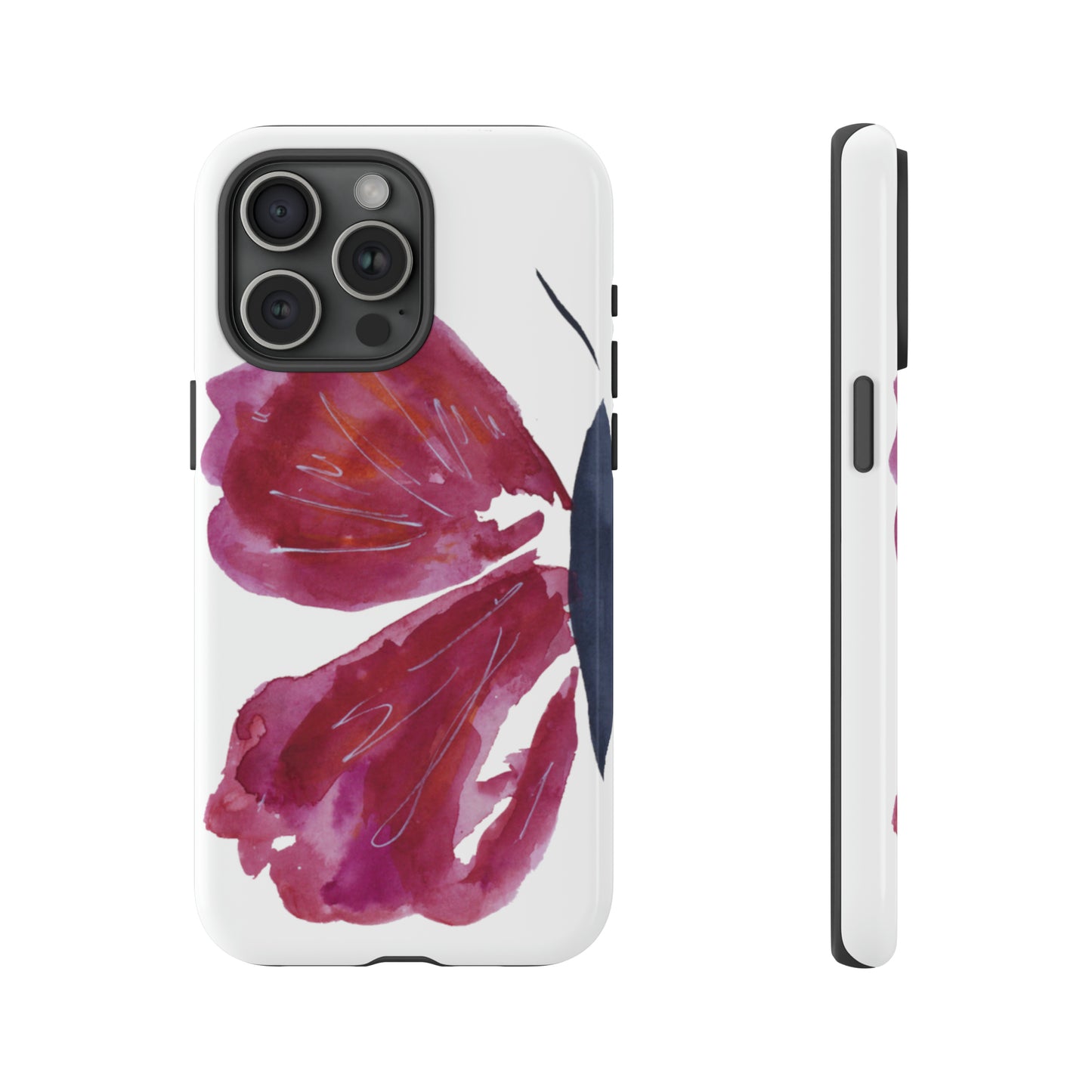 Beautiful Burgundy Butterfly Abstract Hand Painted Cute Phone Case - Tough Case