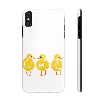 Watercolor 3 Yellow Baby Chicks Phone Case: Tough Case