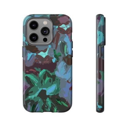 Hand Painted Abstract Colorful Teal Purple Green: Impact-Resistant Phone Case