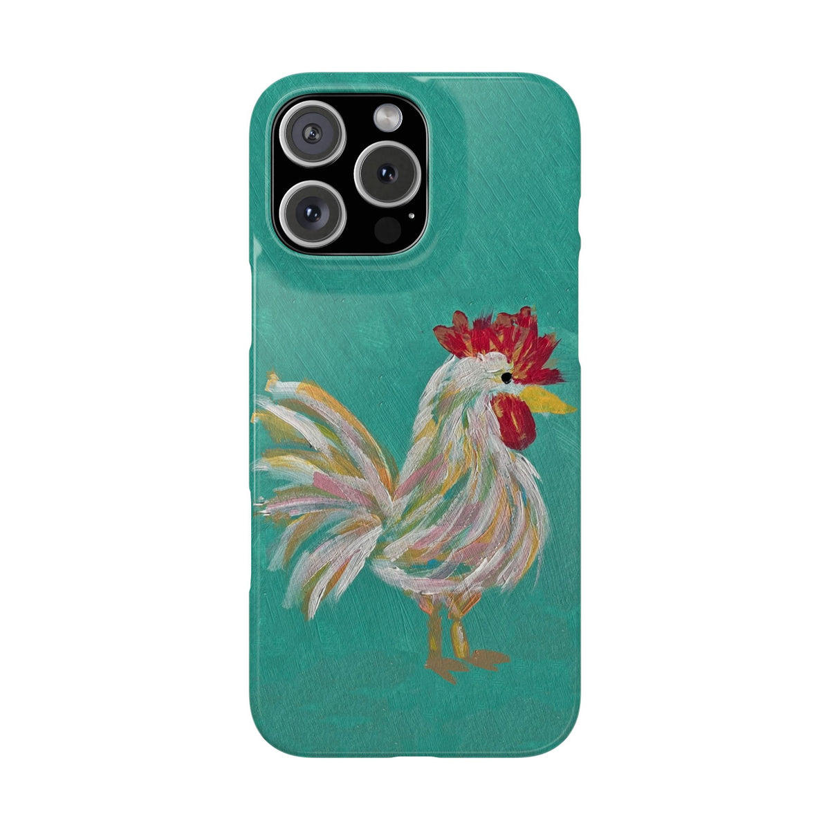 Phone Case hand painted chicken rooster digitized