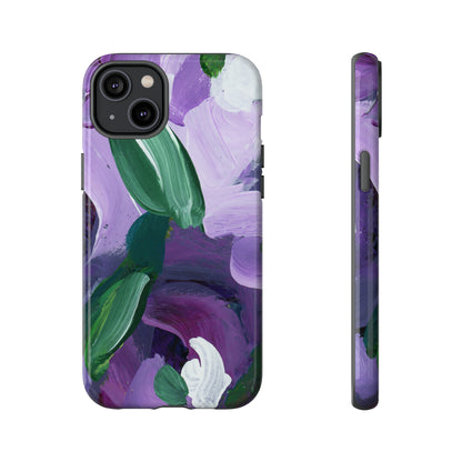 Purple Flowers Hand Painted Abstract Colorful Case: Impact-Resistant Phone Cases