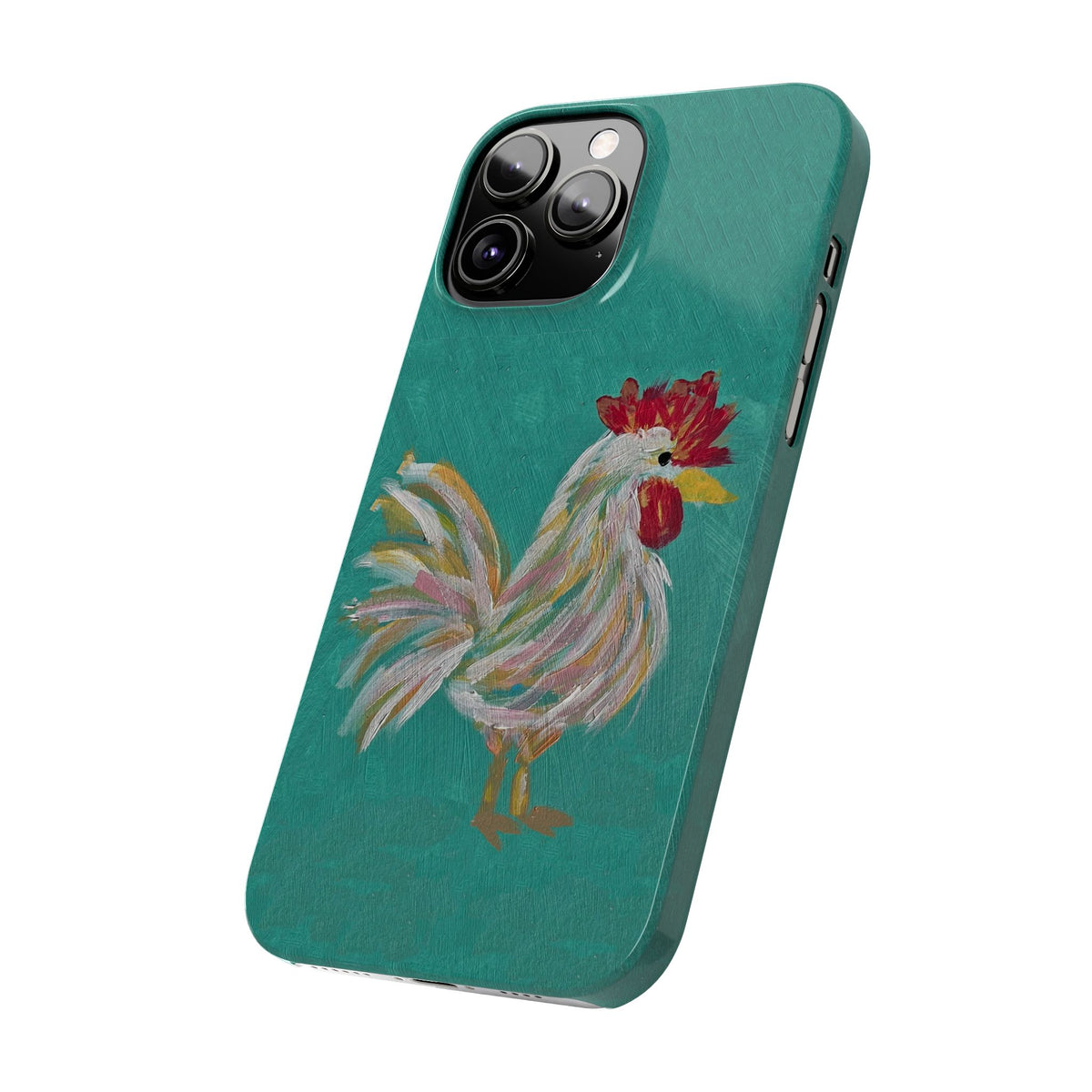 Phone Case hand painted chicken rooster digitized
