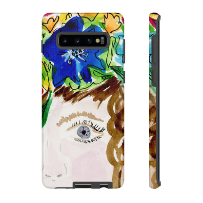 Vera | Hand Painted Girl with Flowers Headdress Colorful Case: Impact-Resistant Phone Cases