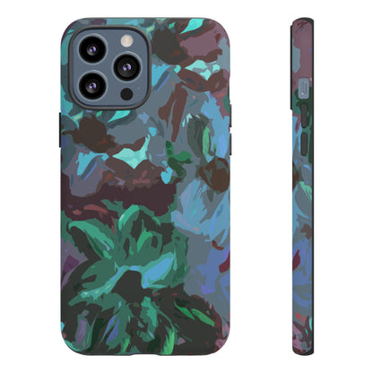 Hand Painted Abstract Colorful Teal Purple Green: Impact-Resistant Phone Case