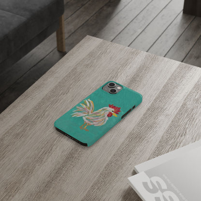 Phone Case hand painted chicken rooster digitized