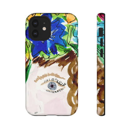 Vera | Hand Painted Girl with Flowers Headdress Colorful Case: Impact-Resistant Phone Cases