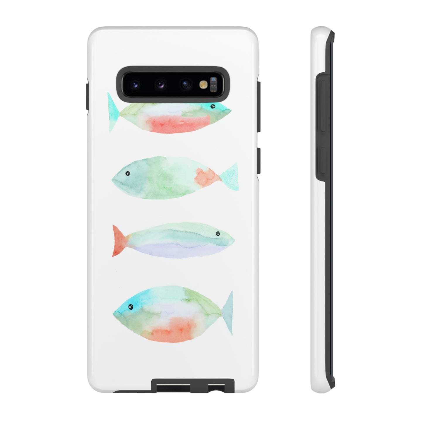 4 Watercolor Fish Hand Painted Cute Phone Case - Tough Case