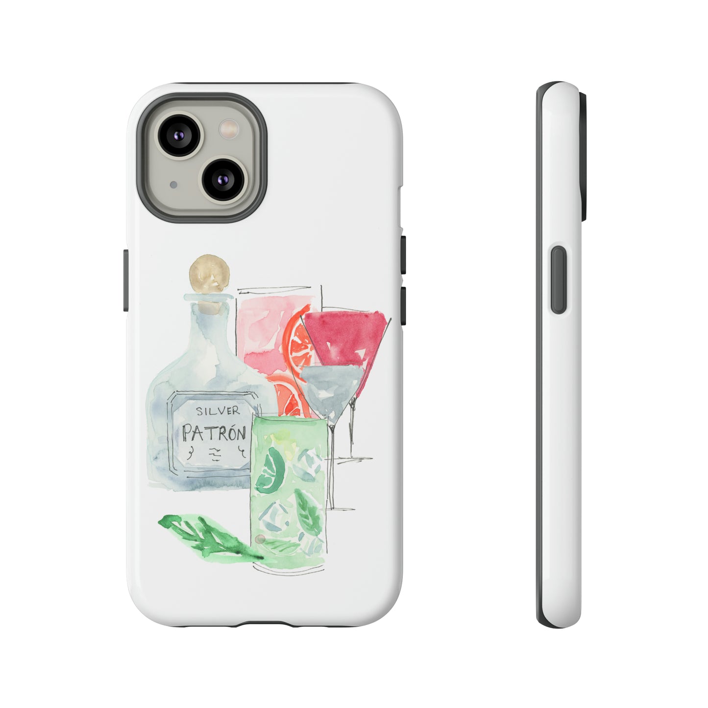 Watercolor Cocktail Time Phone Case: Tough Case