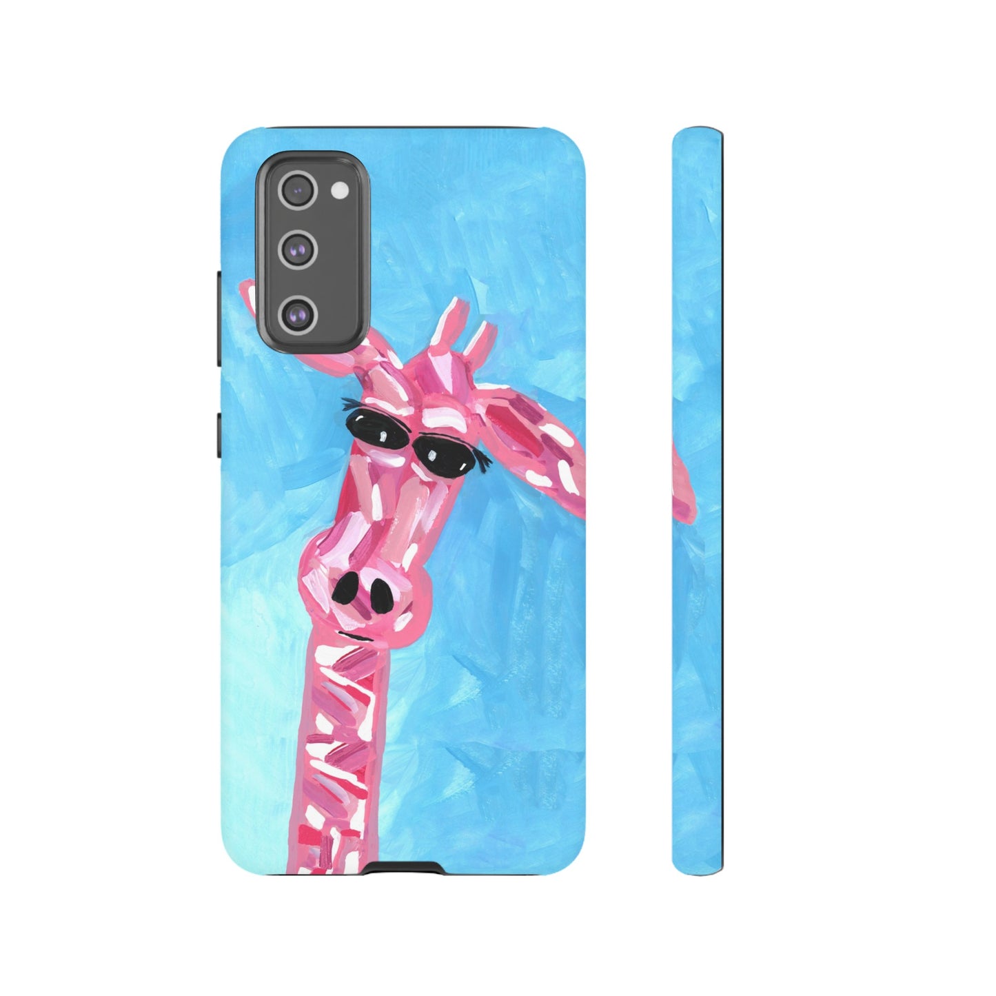 Bright Pink Giraffe Hand Painted Phone Case - Tough Cases