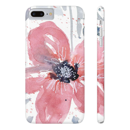 Watercolor Pink Flower Abstract Phone Case: Slim Case