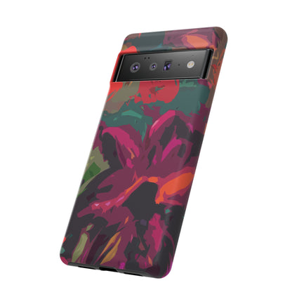 Hand Painted Abstract Colorful Burgundy Teal Orange Red Impact-Resistant Phone Cases