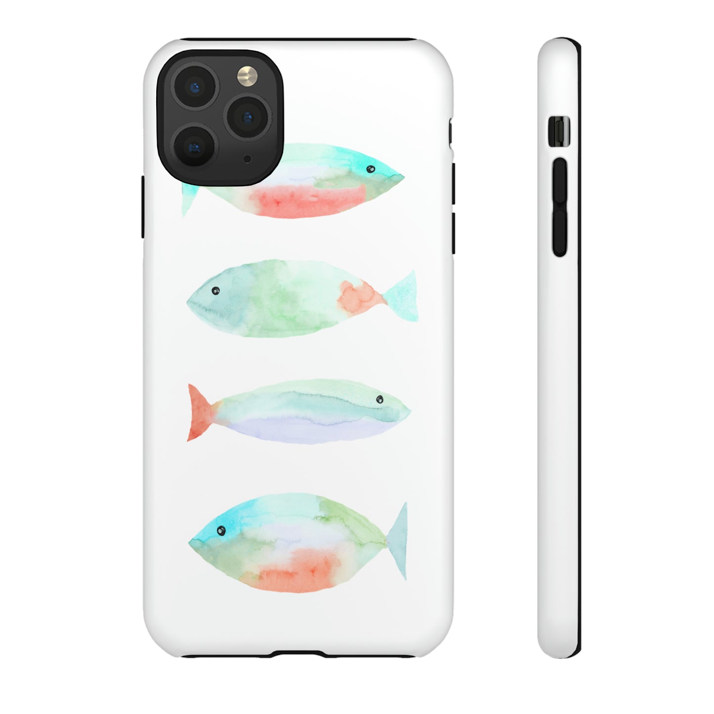 4 Watercolor Fish Hand Painted Cute Phone Case - Tough Case