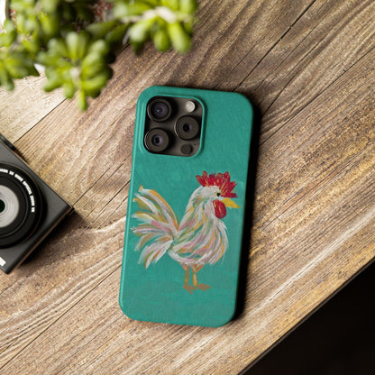 Phone Case hand painted chicken rooster digitized