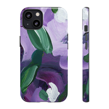 Purple Flowers Hand Painted Abstract Colorful Case: Impact-Resistant Phone Cases