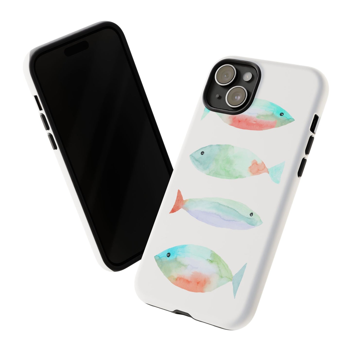 4 Watercolor Fish Hand Painted Cute Phone Case - Tough Case