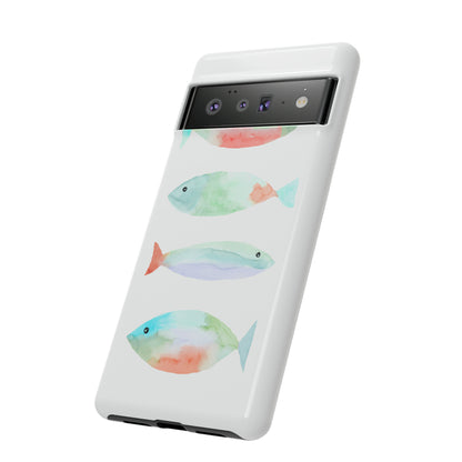 4 Watercolor Fish Hand Painted Cute Phone Case - Tough Case