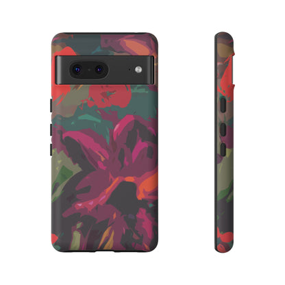 Hand Painted Abstract Colorful Burgundy Teal Orange Red Impact-Resistant Phone Cases