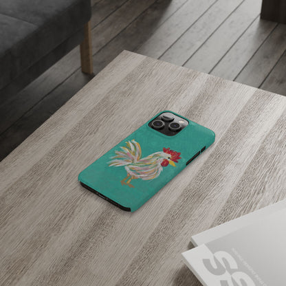 Phone Case hand painted chicken rooster digitized