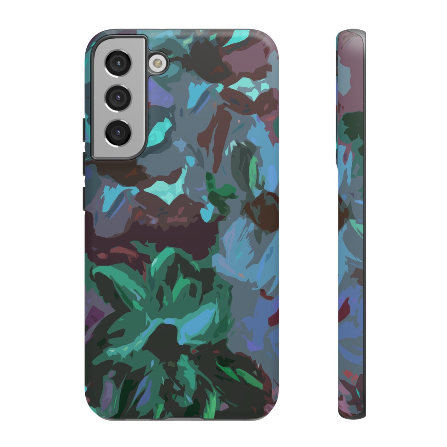 Hand Painted Abstract Colorful Teal Purple Green: Impact-Resistant Phone Case