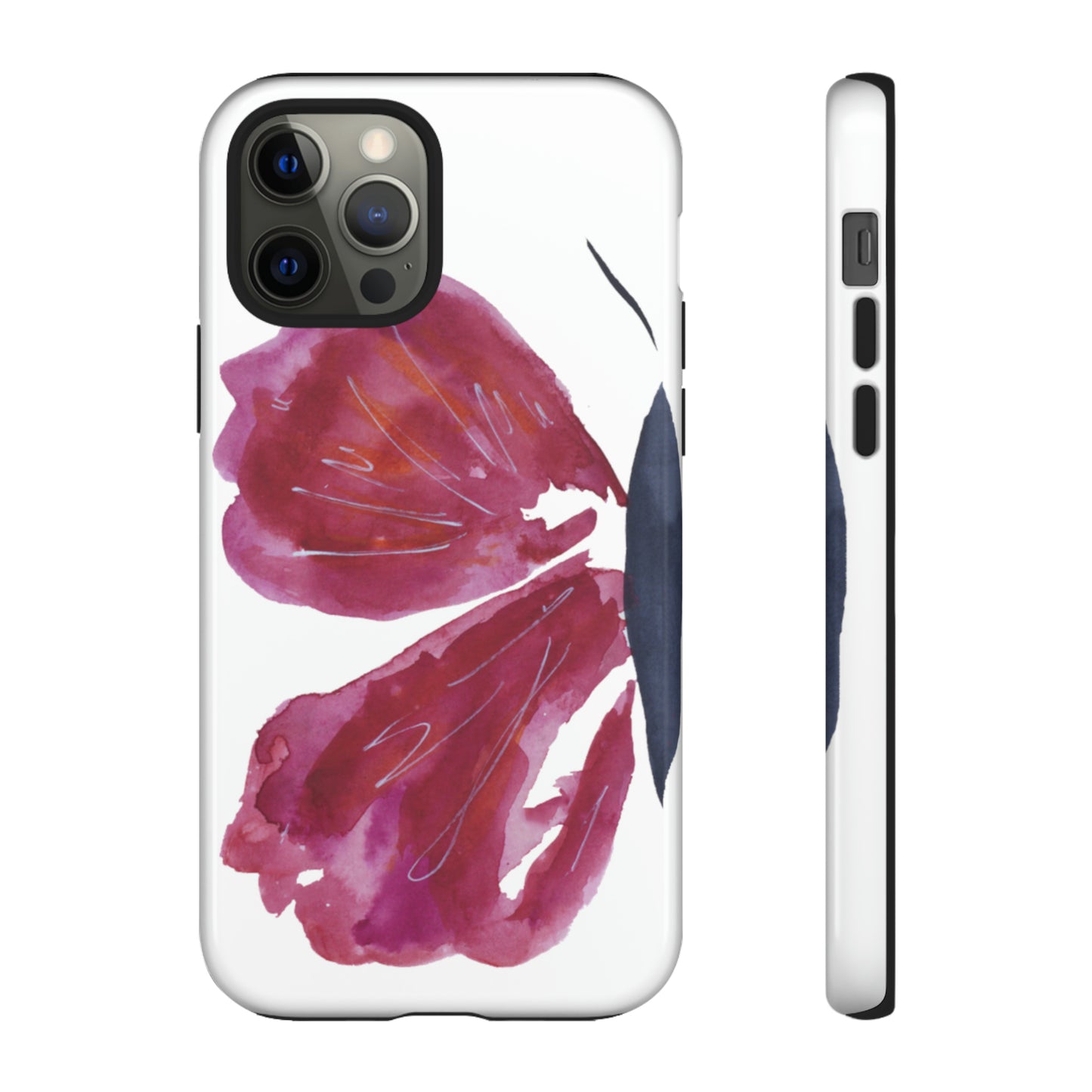 Beautiful Burgundy Butterfly Abstract Hand Painted Cute Phone Case - Tough Case