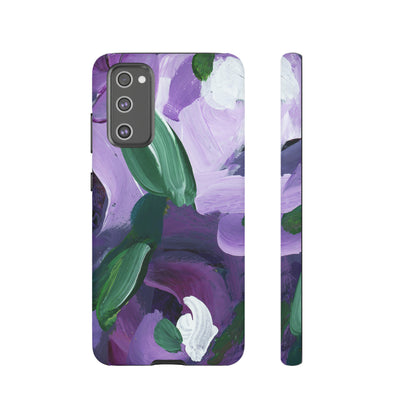 Purple Flowers Hand Painted Abstract Colorful Case: Impact-Resistant Phone Cases