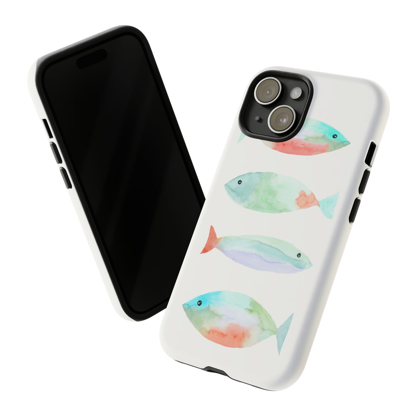 4 Watercolor Fish Hand Painted Cute Phone Case - Tough Case