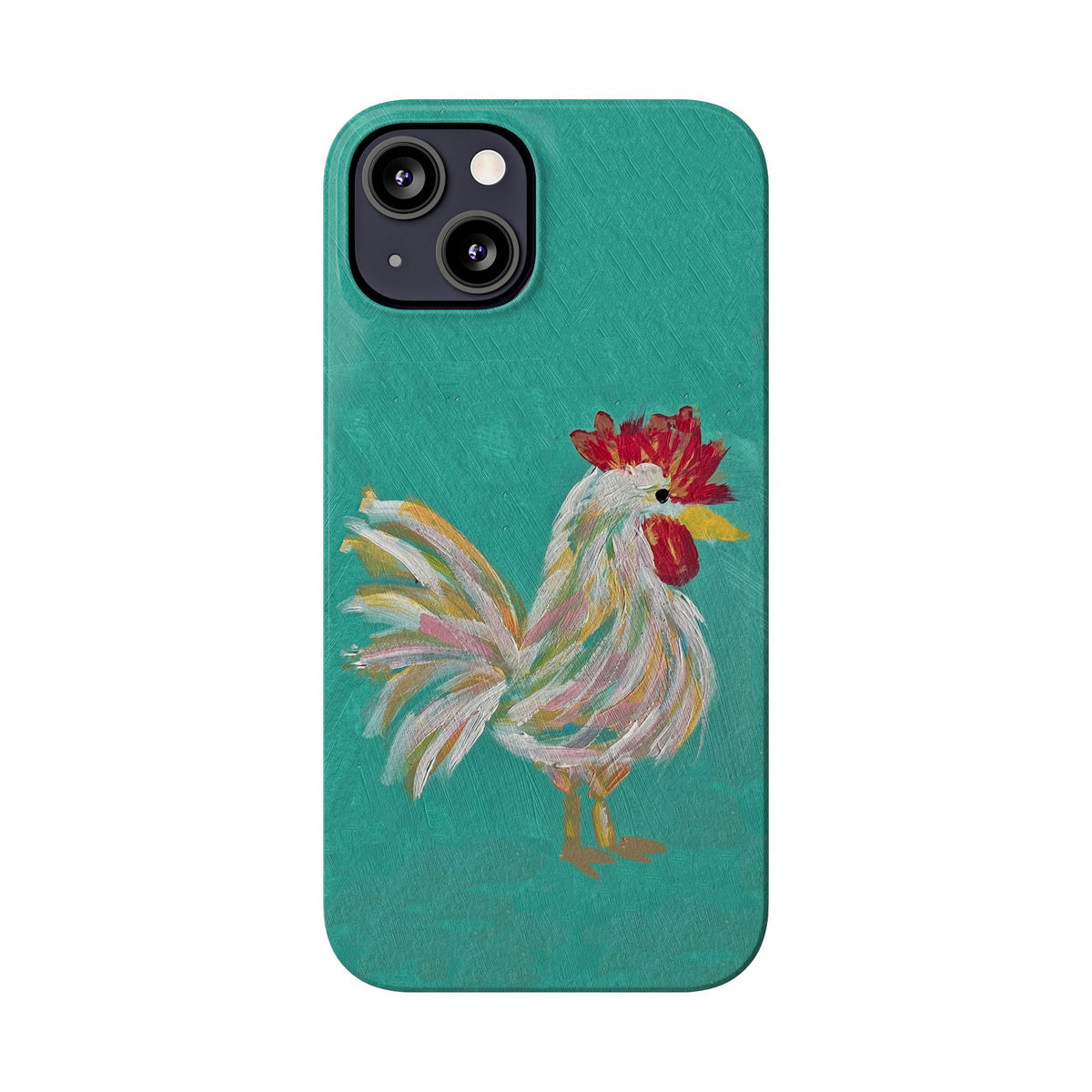 Phone Case hand painted chicken rooster digitized